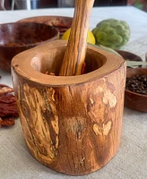 BeldiNest Olive Wood Rustic Pestle and Mortar