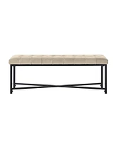 Hulala Home Eberhard Modern Upholstered Flip Top Storage Bench with Button-Tufted