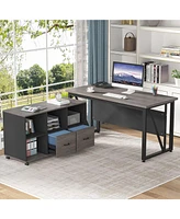 Tribesigns 55-Inch Executive Computer Desk with 43