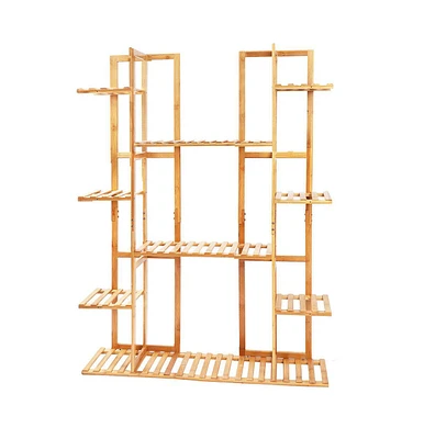 Unho Garden Potted Flower Plant Stand 9 Tier Wood Corner Display Shelf Shelving Rack