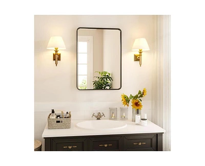 gaomon Bathroom Mirror, Black Wall Mirror, 24x36 Rectangle Mirror for Wal, Black Mirror for Bathroom, Environmentally Friendly Resin Mirror, Anti-Rust