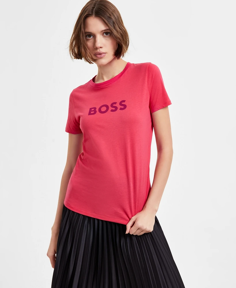 Boss Orange Women's Cotton Logo Crewneck Short-Sleeve T-Shirt