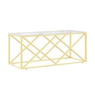 vidaXL Coffee Table 43.3"x17.7"x17.7" Stainless Steel and Glass