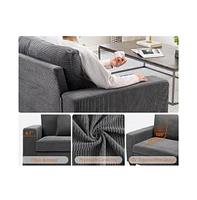 gaomon 83 Inch Couch for Living Room Sofa, 3 Seater 3 Seater Couch Modern Sofa Deep Couch, Corduroy Comfy Couch, Lounge Cozy Sofa for Living Room Apar