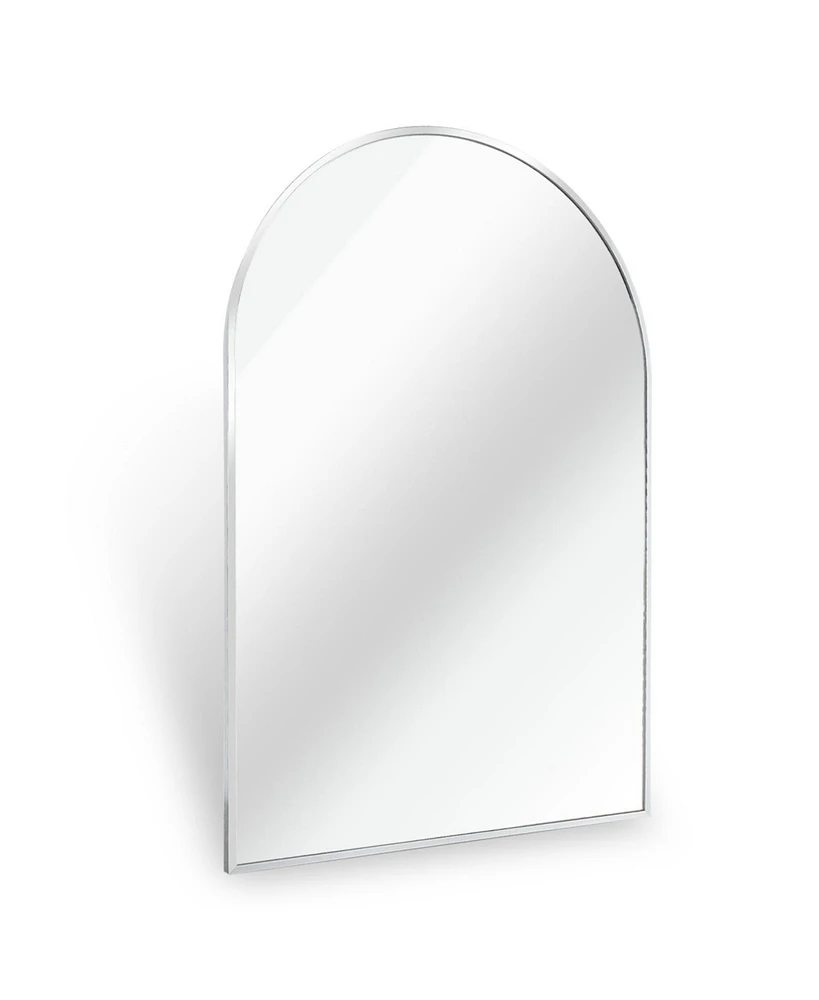 Slickblue Silver 20x30 Inch Metal Arch Bathroom Mirror Elegant and Durable Wall Accent