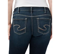 Silver Jeans Co. Plus Size Mid Rise Slim Leg Cuffed Boyfriend Jeans