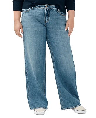 Silver Jeans Co. Plus Suki Mid Rise Curvy Fit Wide Leg