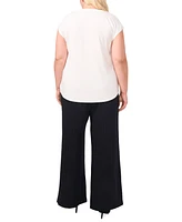 Vince Camuto Plus Split-Neck Cap-Sleeve Blouse, Created for Macy's