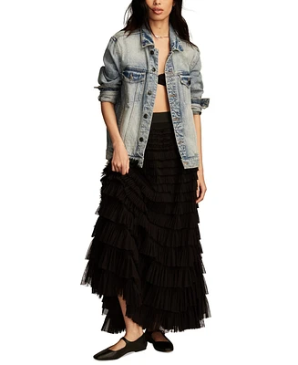 Lucky Brand Women's Tulle-Ruffle Pull-On Maxi Skirt