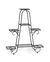 Unho 7 Tier Metal Plant Holder Stand Patio Corner Plant Shelf Decorative Flower Stand