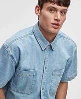 Mode of One Men's Cosell Denim Shirt, Exclusively at Macy's