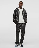 Mode of One Men's Faux-Leather Hoodie, Exclusively at Macy's