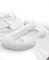 Cheer Collection Natural Kapok J Shape Pillow, 52" x 28"