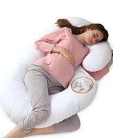 Cheer Collection Natural Kapok J Shape Pillow, 52" x 28"