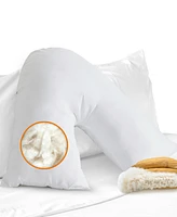 Cheer Collection Natural Kapok V Shape Pillow, 28" x 14"