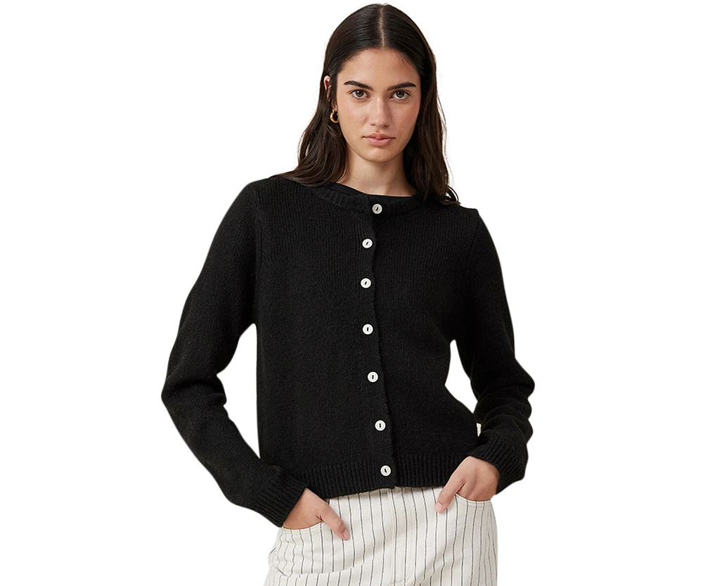 Cotton On Women's Lux Crew Button Cardigan