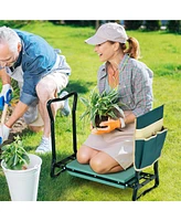 Costway Garden Kneeler and Seat, Foldable Garden Stool Heavy Duty Gardening Bench