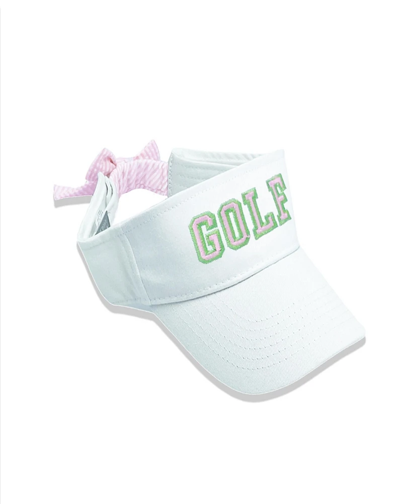 Bits & Bows Girls Girls Golf Bow Visor in White