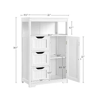 Yaheetech Freestanding Multiple Tiers Bathroom Floor Cabinet Storage Organizer