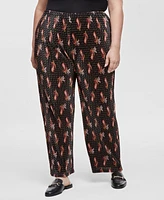 Jm Collection Plus Pleat Pull-On Printed Pants, Exclusively at Macy's