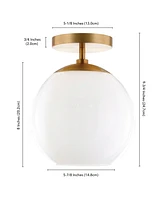 Hudson & Canal 9" Metal Bartlett Wide Semi Flush Mount