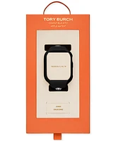 Tory Burch The T Monogram Black Silicone Strap For Apple Watch 41mm