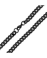 Bling Jewelry Heavy Duty Curb Chain Necklace Black Ip Stainless Steel 7MM