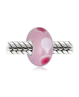 Bling Jewelry Heart Love Black, Pink or Red Murano Glass .925 Sterling Silver Bead Charm