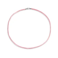 Bling Jewelry Pink Satin Silk Necklace Pendant Cord .925 Sterling Silver