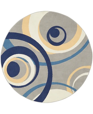 Nourison Home Grafix GRF21 5'3"x5'3" Round Area Rug