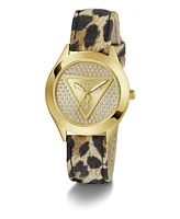 Guess Women's Analog Leopard Genuine Leather Watch 34mm