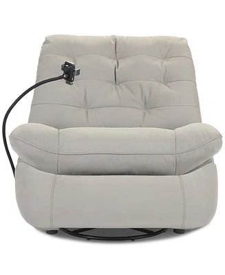 Bovell Fabric Power Swivel Glide Recliner, Created for Macy's