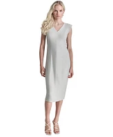 Dkny Women's Draped-Back Extended-Shoulder Midi Dress