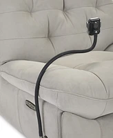 Bovell Fabric Power Swivel Glide Recliner, Created for Macy's