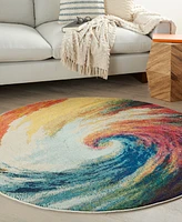 Nourison Home Celestial CES07 5'3"x5'3" Round Area Rug