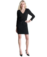 Dkny Women's Ribbed Knot-Front Mini Dress