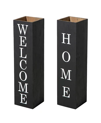 Glitzhome 30"H Double Side Boxed Welcome Home Porch Sign