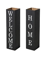 Glitzhome 30"H Double Side Boxed Welcome Home Porch Sign