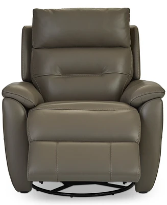 Ossorio Leather Power Swivel Glide Recliner, Created for Macy's