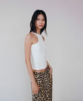 Mango Women's Leopard-Print Denim Bermuda Shorts