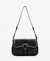 Mango Women's Buckle Leather Bag