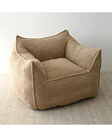 Maison Boucle Teddy Bean Bag Accent Chair Sets,Minimalist Bean Bag Arm Chair & Lounger With Ottoman-Maison Boucle