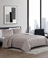 Vera Wang Linear Stitch Velvet 3-Pc. Quilt Set