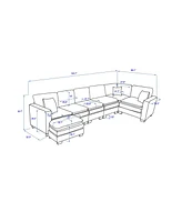 Streamdale Furniture Modern U-Shaped Modular Sectional Sofa (6-Seat) with Ottoman and Pillows