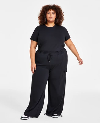 Nina Parker Trendy Plus Scuba Cargo Bungee Jogger Pants