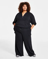 Nina Parker Trendy Plus Scuba Cargo Bungee Jogger Pants