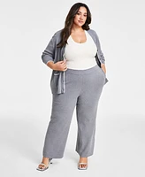 Nina Parker Trendy Plus Size Rib-Knit Sweater Pants