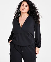 Nina Parker Trendy Plus Hooded Pullover Sweatshirt