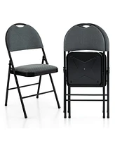 Costway Pack Folding Chairs Portable Padded Office Kitchen Dining Chairs