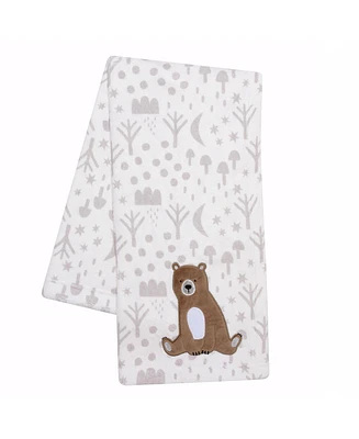 Bedtime Originals Sleepytime Bear White/Brown Soft Fleece Baby Blanket